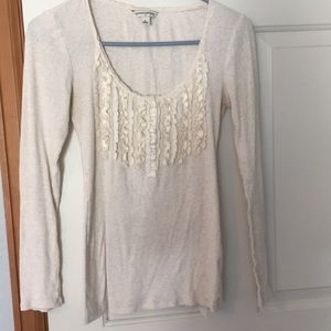 Rufffled Long sleeve cotton shirt